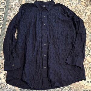 GAP Midnight Blue Textured Shirt